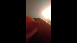 Twink plays with my his realistic dildo