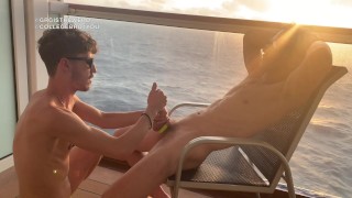 Milked and Edged at Sunset on a gay cruise