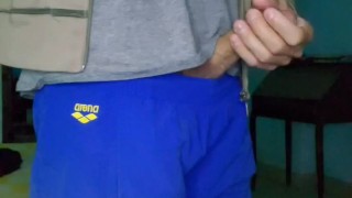 Klaus Joe masturbating wearing gym clothes. Straight jock jerking off