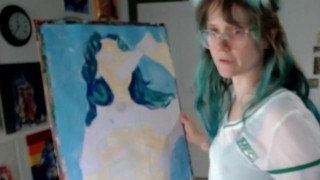 A very naughty self portrait painting