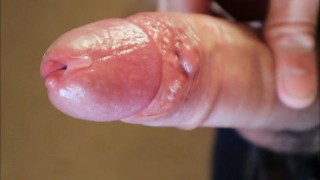 cock lube streams close up