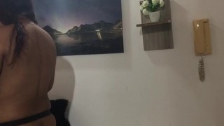 I ride my friend's harness and have an orgasm.