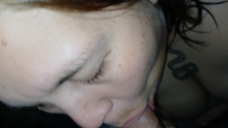 Blowjob cum in my tits