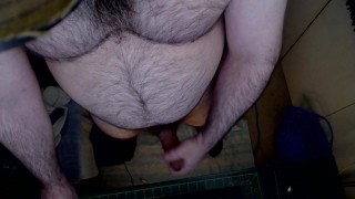 Top Down Perspective Showing my Sexy Chest, Legs, Beard and Cock.