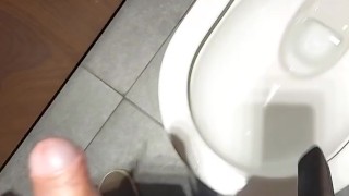 Solo man in Airport Public Toilet masturbation
