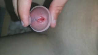 big puffy dick hardens in the dark after gym workout