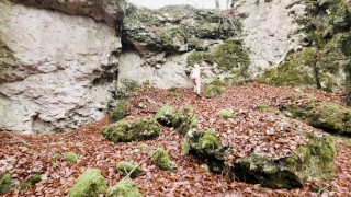 Hiking makes me horny, when I saw this rock I had to immediatly get naked and then do all that