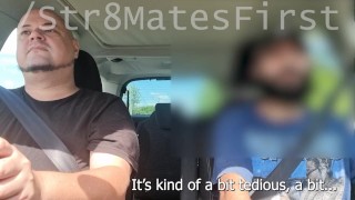Aussie Bear Driver gives blowjob to Straight Arab Teacher with BBC in Public