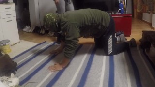 How I enjoy dominating my slave and kicking him