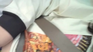 RISKY LESBIAN FUCK Gf fucking me in the car In public