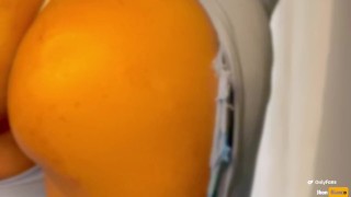 The neighbor sucks my cock while her boyfriend calls her we end up fucking in the living room