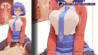 Mila from MiSide will help you in satisfying your penis and testicles!