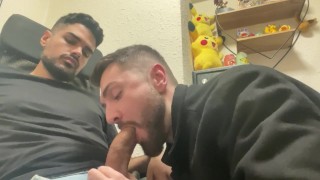 my friend came late at night to give me cock