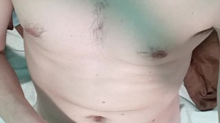 Torturing my flaccid cock after cumming