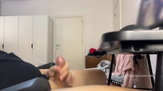 My Stepmom and I caught my husband watching porn and masturbating.