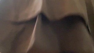 black sissy showing what’s under the skirt