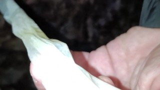 Eating cum from used condom I found
