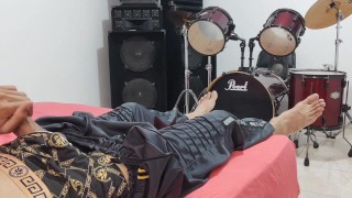 man masturbates his big cock in front of the camera