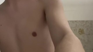 I jerk off in the shower then cum on camera