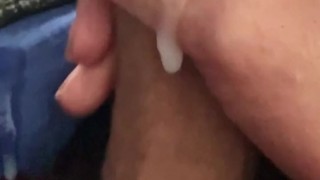 jerking off in bed and cumming watching porn