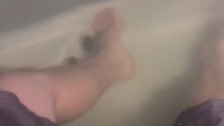 Solo male Hot Tub Masturbation Jerking off In the water while showing off my feet