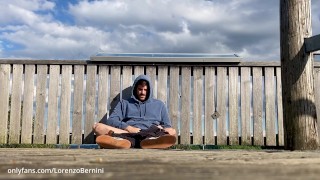 jerking off my big gay cock outdoor