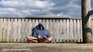 jerking off my big gay cock outdoor