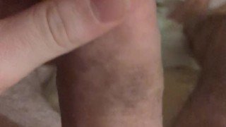 I'm jerking off while you watch, then you lick me clean after my Huge Cumshot all over my Six-pack!"