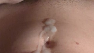 I'm jerking off while you watch, then you lick me clean after my Huge Cumshot all over my Six-pack!"