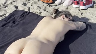 NAUGHTY Girl😈 Sunbathing On Nudist Beach🥵