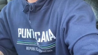 Pulling over to wank my fat cock in the car park