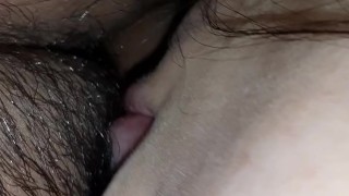 I fuck a stranger's mouth hard and intensely on the street with my big hairy clit