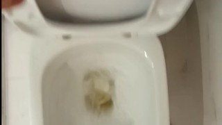Pissing in Hotel room toilet beautiful cock