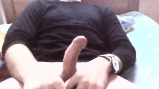 solo masturbating my dick in a new spanish room