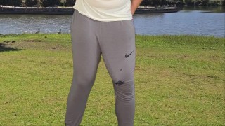 Big monster cock in grey sweatpants cumhot