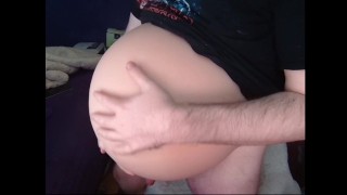 mpreg dad cums handsfree while giving birth to a plug