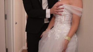 BIMBO BRIDE Gets FUCKED By HUSBAND On WEDDING NIGHT *GETS COVERED IN CUM*