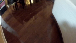 My Pup Playing Fetch and Trying to Suck My Dick in Chastity Device