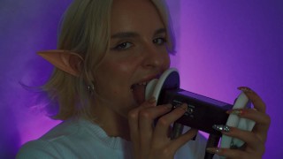 ASMR Intense Ear Licking (Close Up) with Elsa (3Dio, 4K)