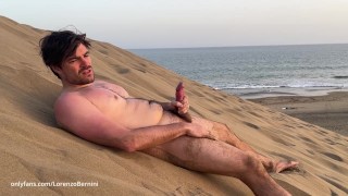 jerking off on a public nude beach while a friend filming me