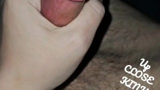 Sliding a steel rod down his dick