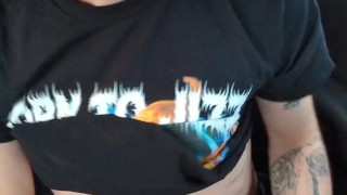 Masked ginger beard car cumshot