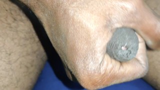 Desi boy play with his cock with oil