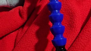 small girth 8 inch dildo on sex machine in solo male