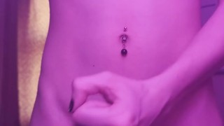 Fit Trans Girl Strokes Her Huge Cock until She Cums