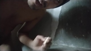 ROUGH MASTURBATING & LOUD MOANING GUY VOCAL & DIRTY TALK & HUGE CUM ON 🍪 COOKIES