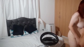 I suck my girlfriend's dildo and she gets horny.