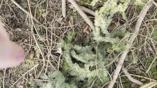 Jerking off in forest