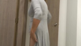 Beautiful stepmom pleases me by pulling up her dress to masturbate me and cum