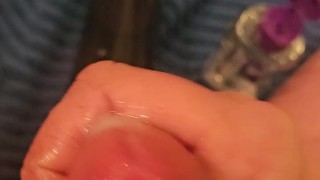 Torturing my balls and jerking until cum